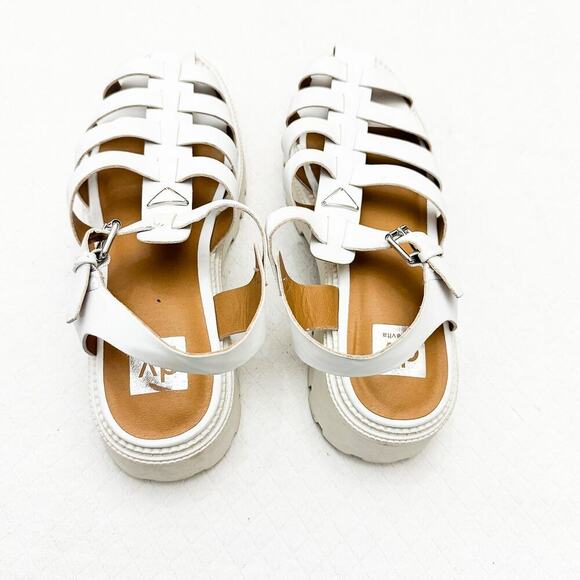 Dolce Vita Loera White Womens Cage Platform Leather Sandal Size 10 - Picture 2 of 5